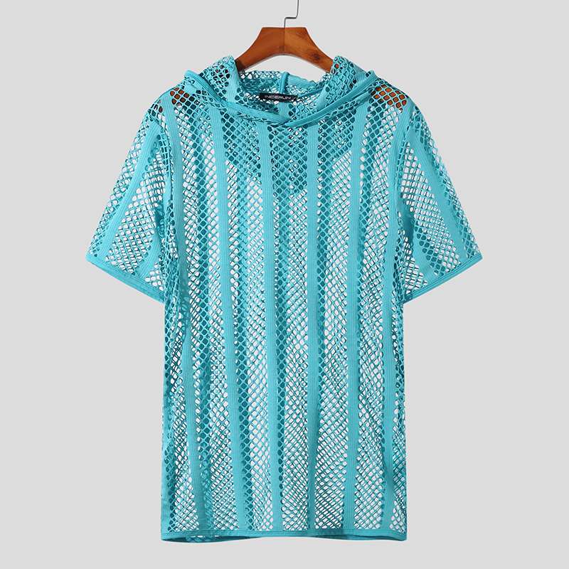 2023 Men UV Protection Ventilate Mesh Sun Hoody Shirts