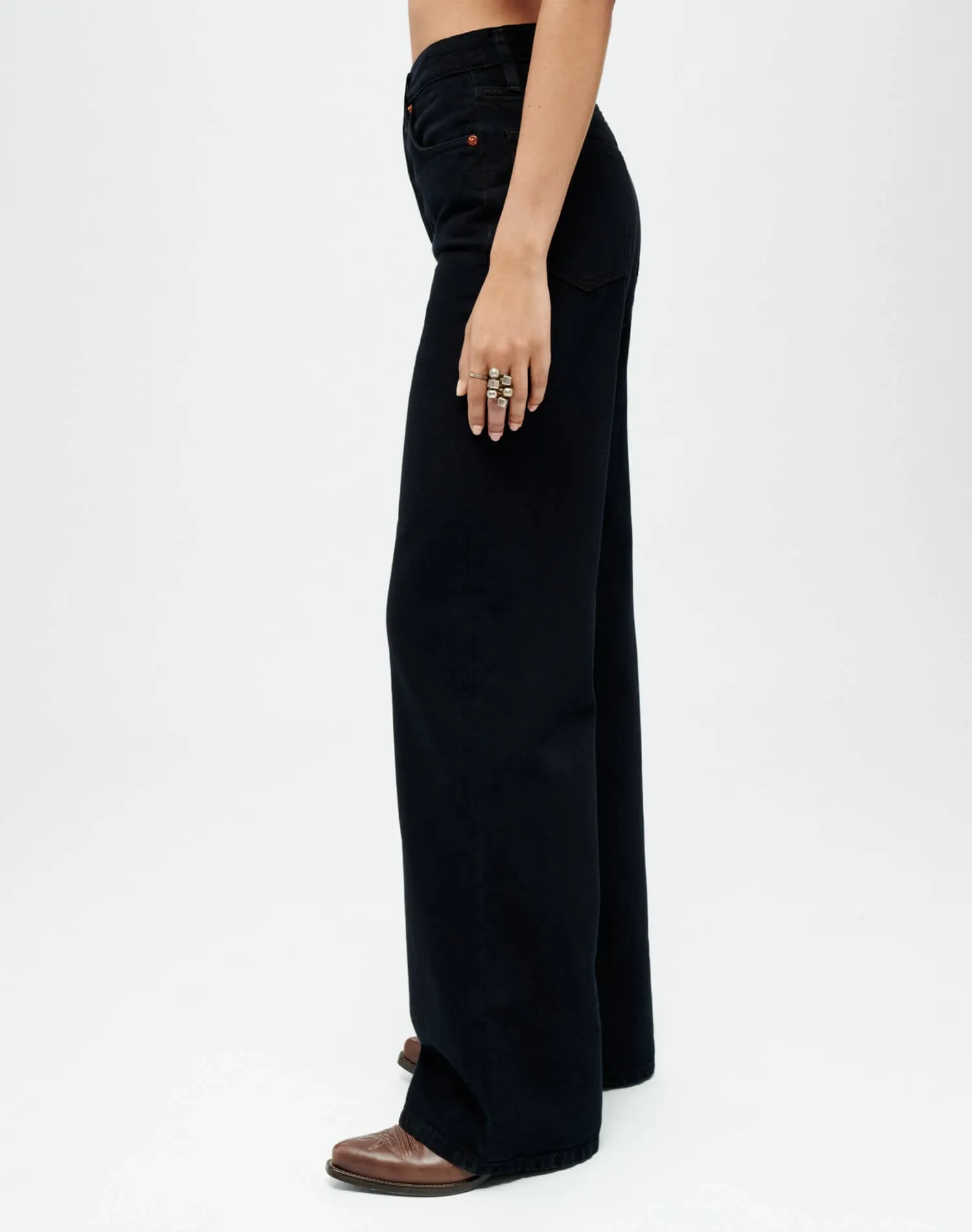 70s Ultra High Rise Wide Leg - Black Flow