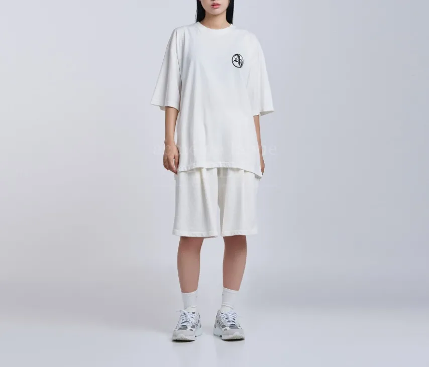 acme de la vie  |Unisex Street Style Plain Cotton Short Sleeves Oversized