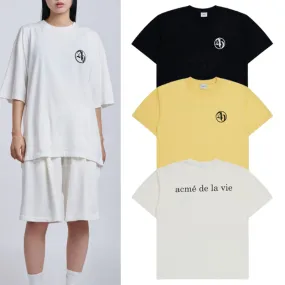 acme de la vie  |Unisex Street Style Plain Cotton Short Sleeves Oversized