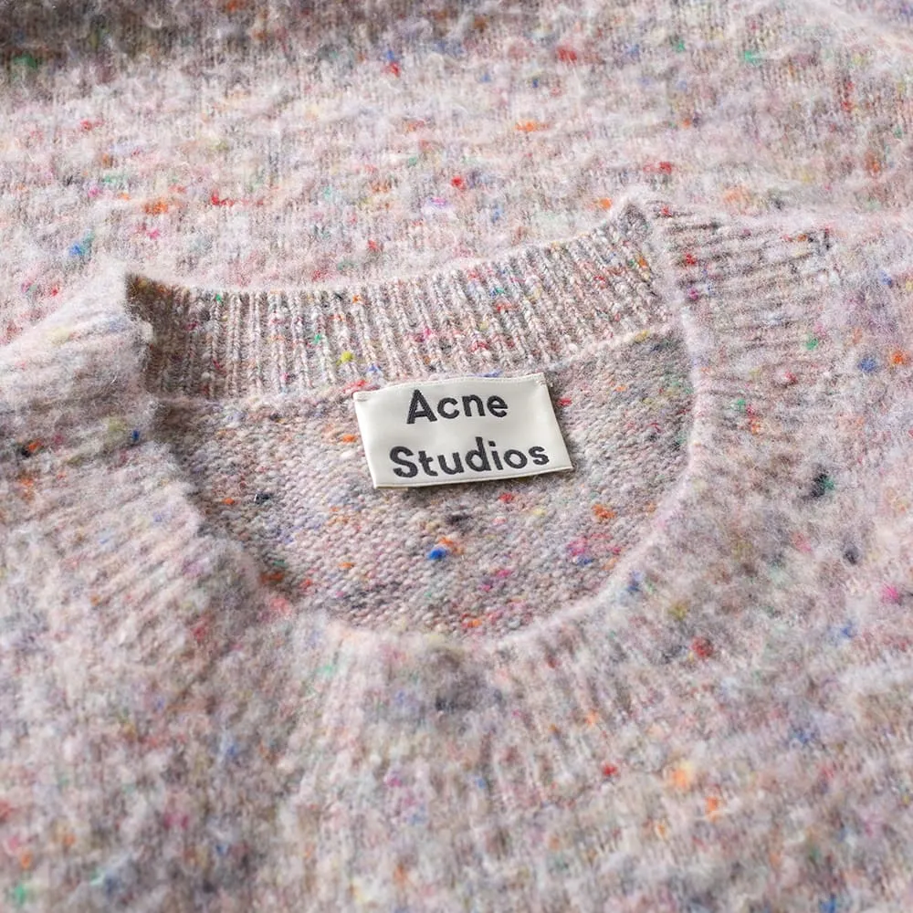 Acne Studios Peele Cashmere Donegal Crew KnitBeige Multi