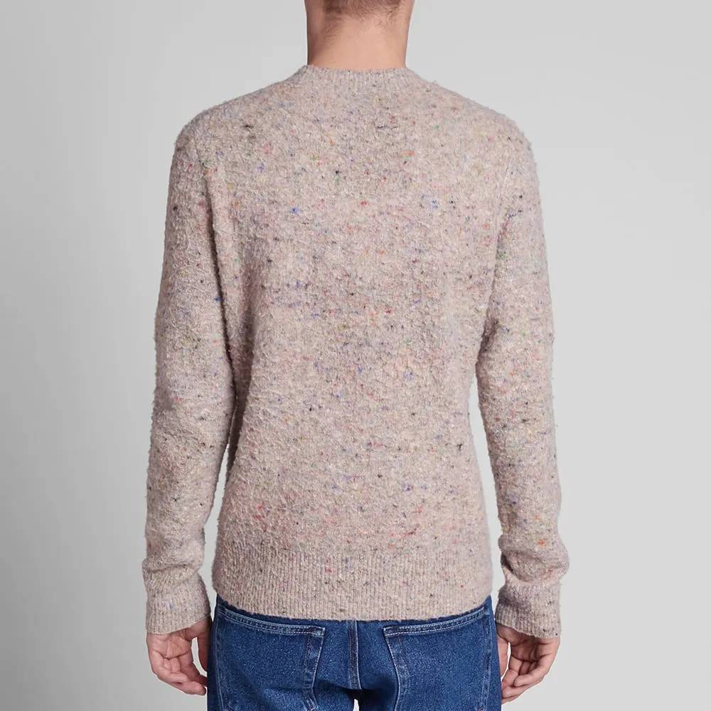 Acne Studios Peele Cashmere Donegal Crew KnitBeige Multi