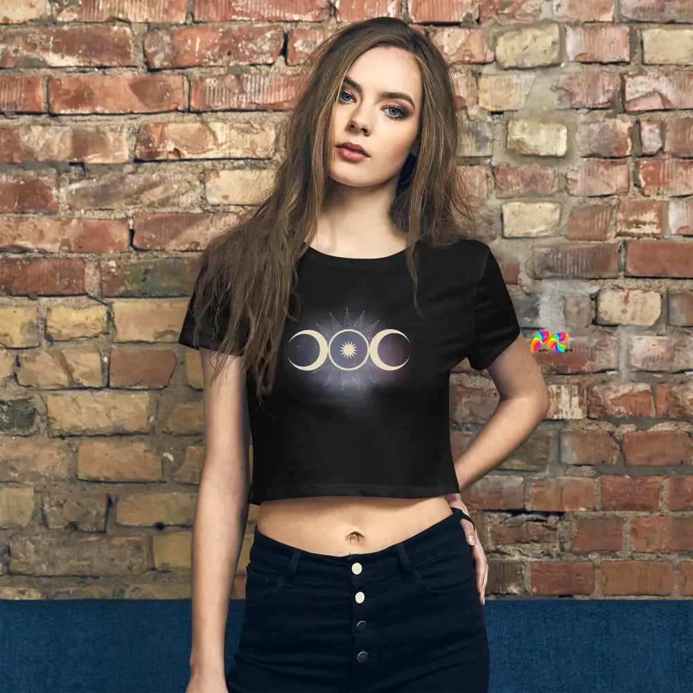 Ancient Runes in a Cloud Crop T-Shirt