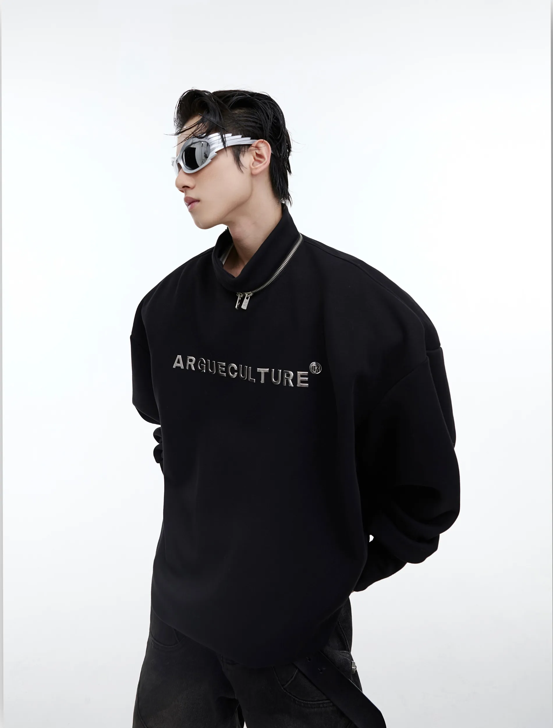 Argue Culture  |Unisex Street Style Long Sleeves Oversized Logo Sweatshirts