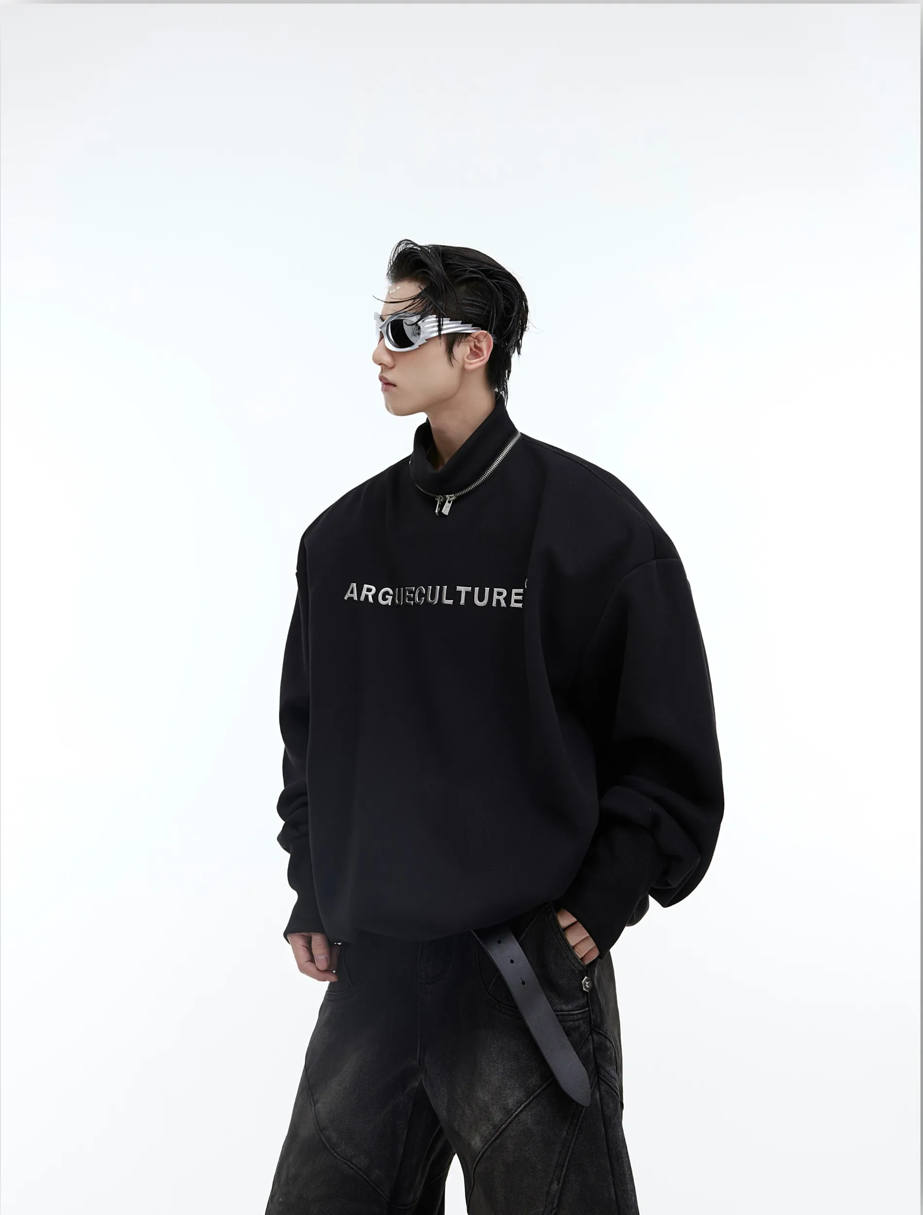 Argue Culture  |Unisex Street Style Long Sleeves Oversized Logo Sweatshirts