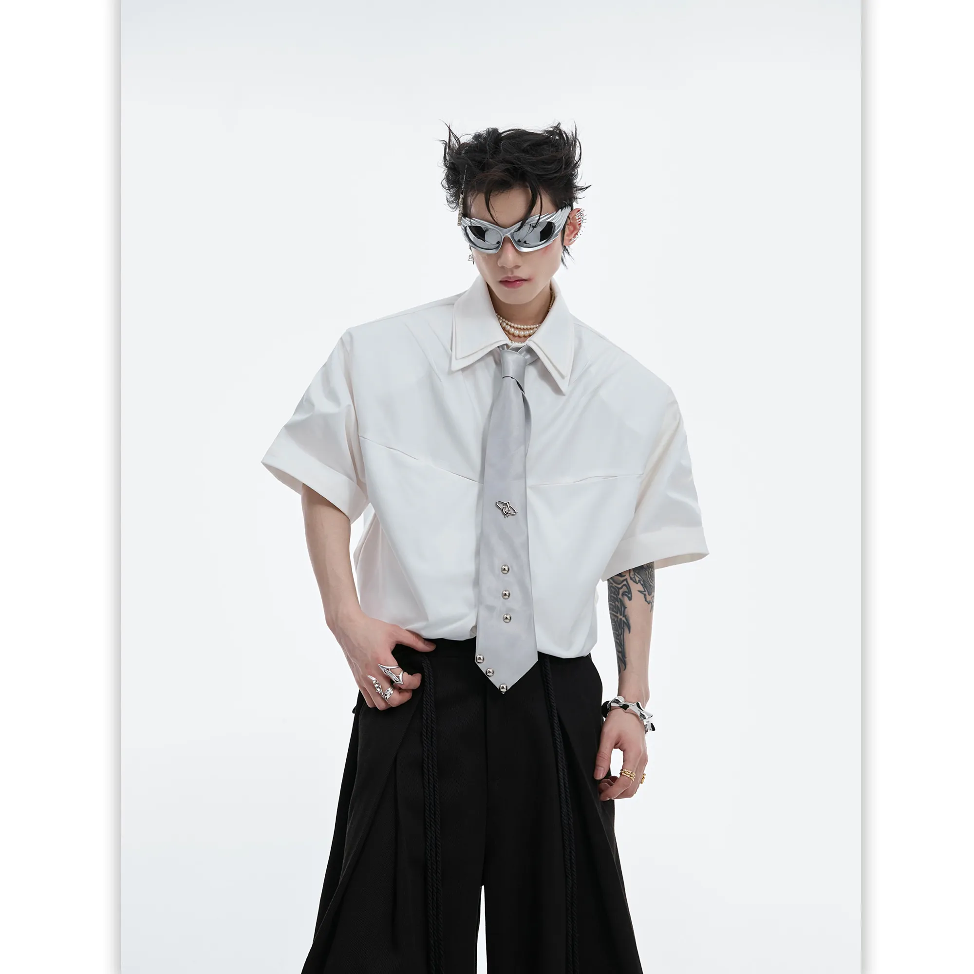 Argue Culture  |Unisex Street Style Plain Short Sleeves Oversized Shirts