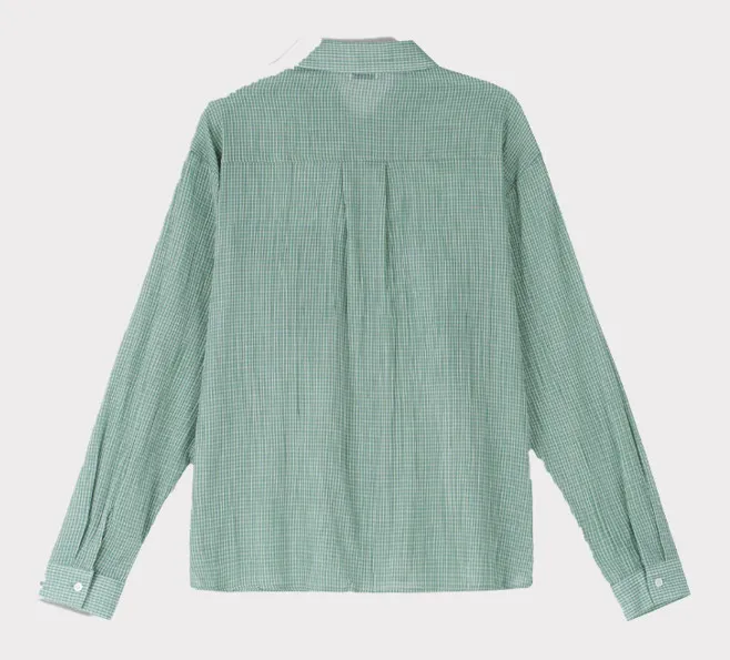 ASCLO  |Other Plaid Patterns Unisex Linen Street Style Long Sleeves