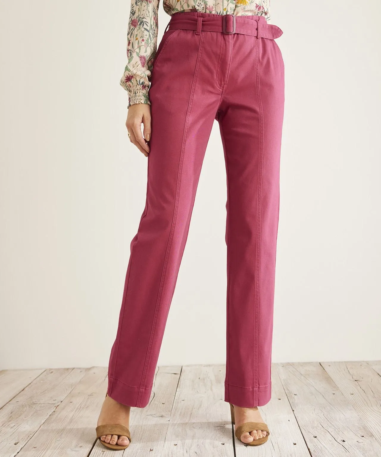 Belt Fastening Wide-Leg Trousers