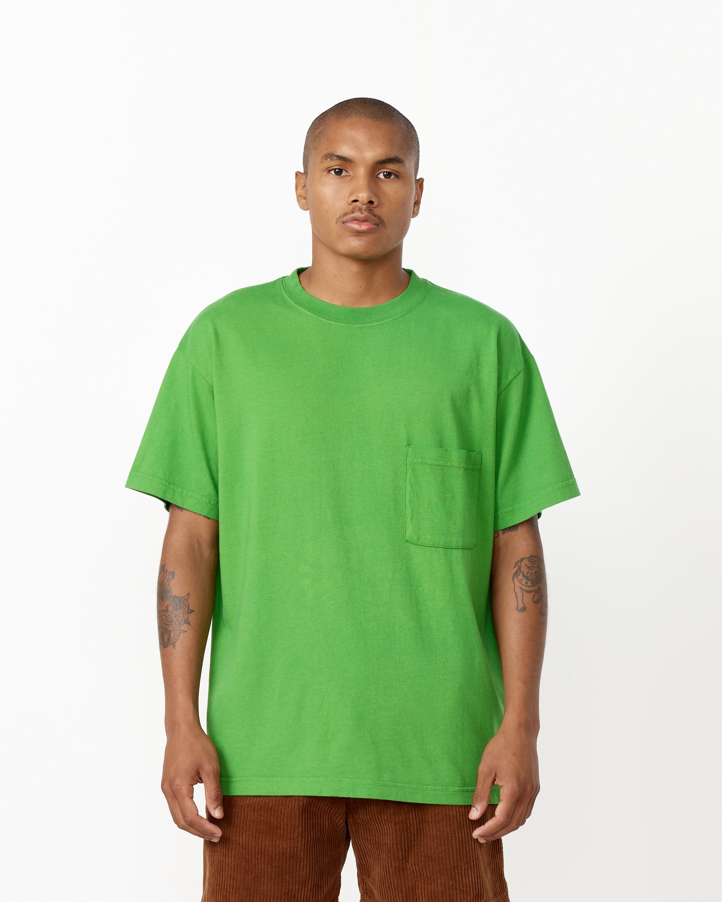 Big Pocket Tee in Emerald Green