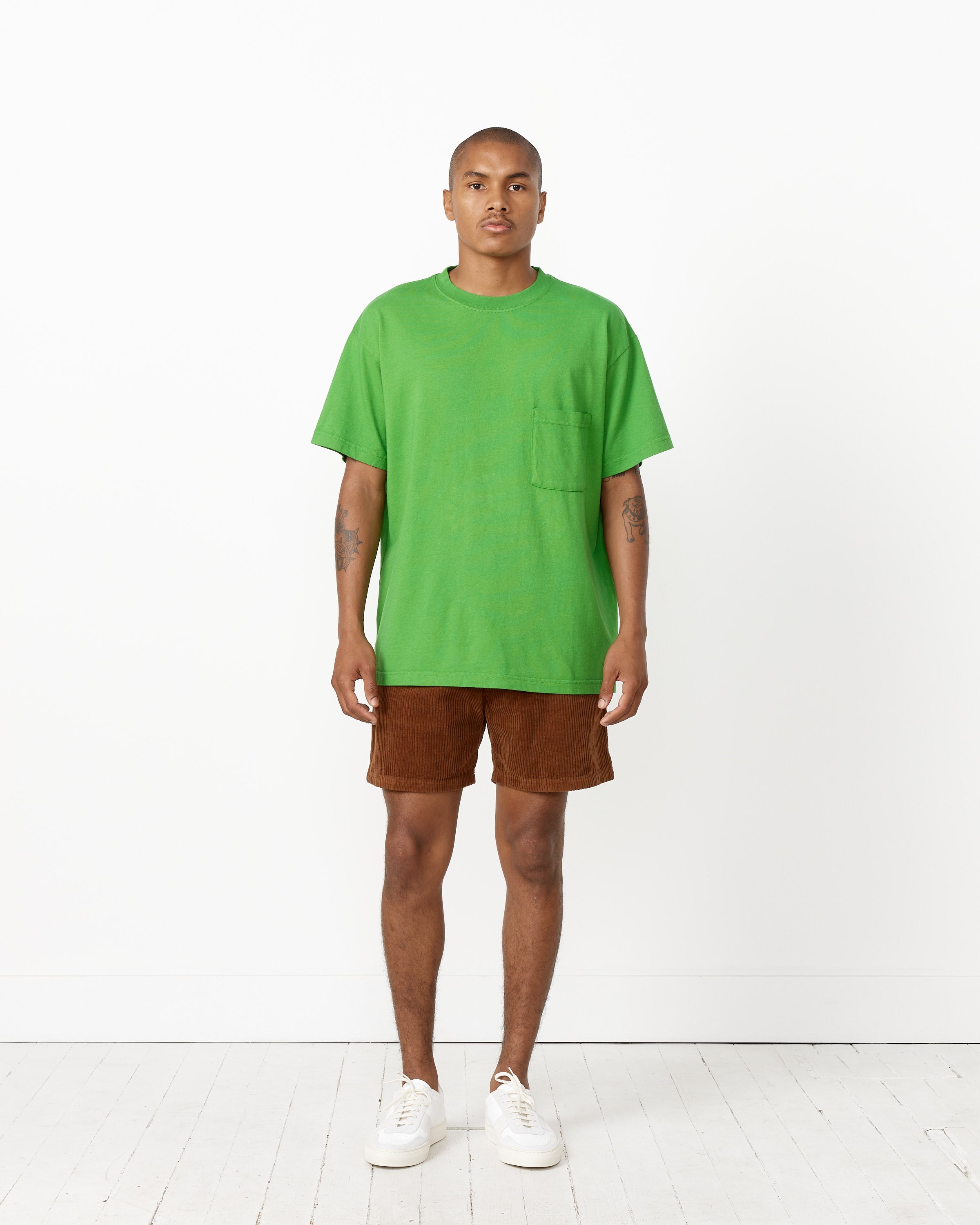 Big Pocket Tee in Emerald Green