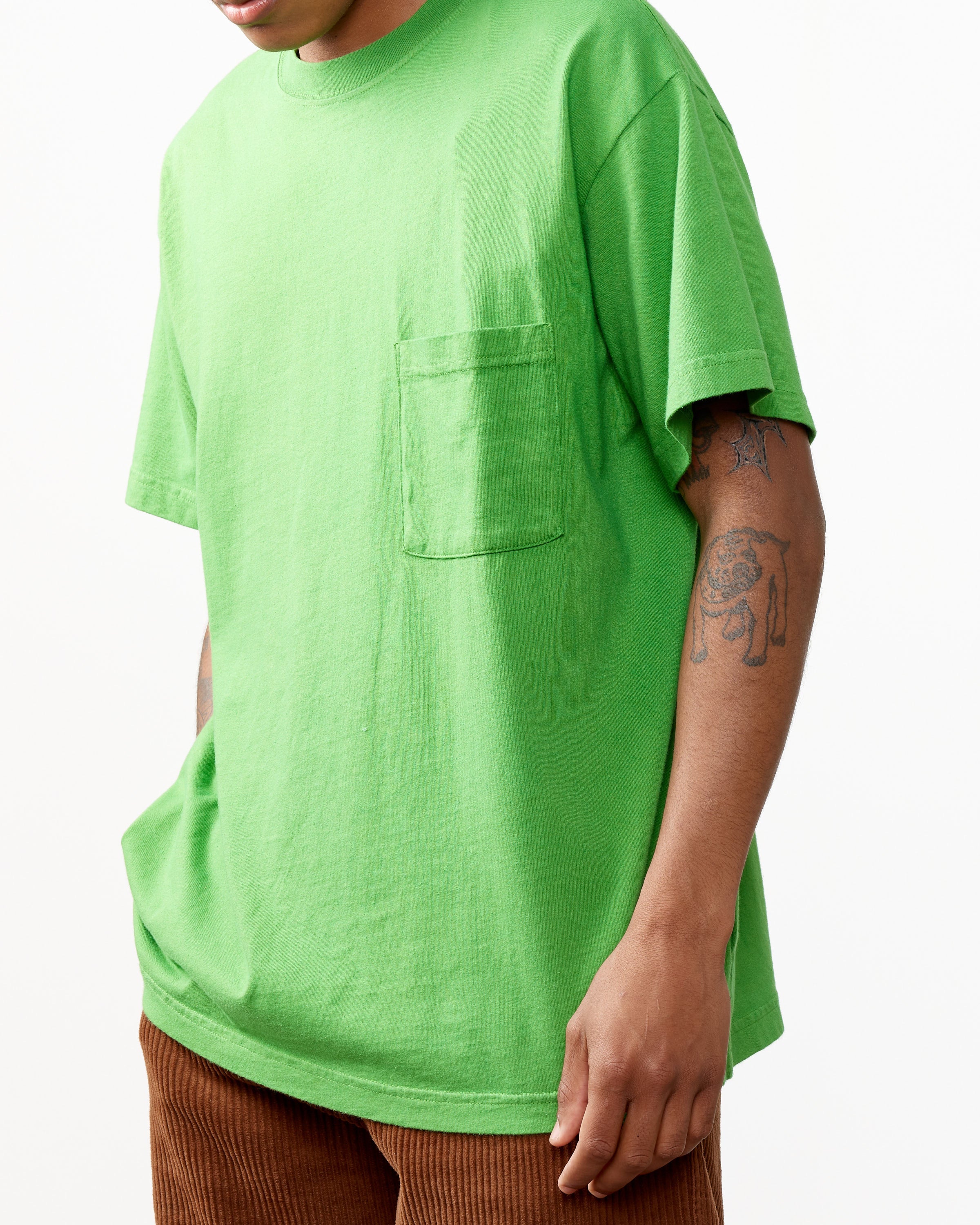 Big Pocket Tee in Emerald Green