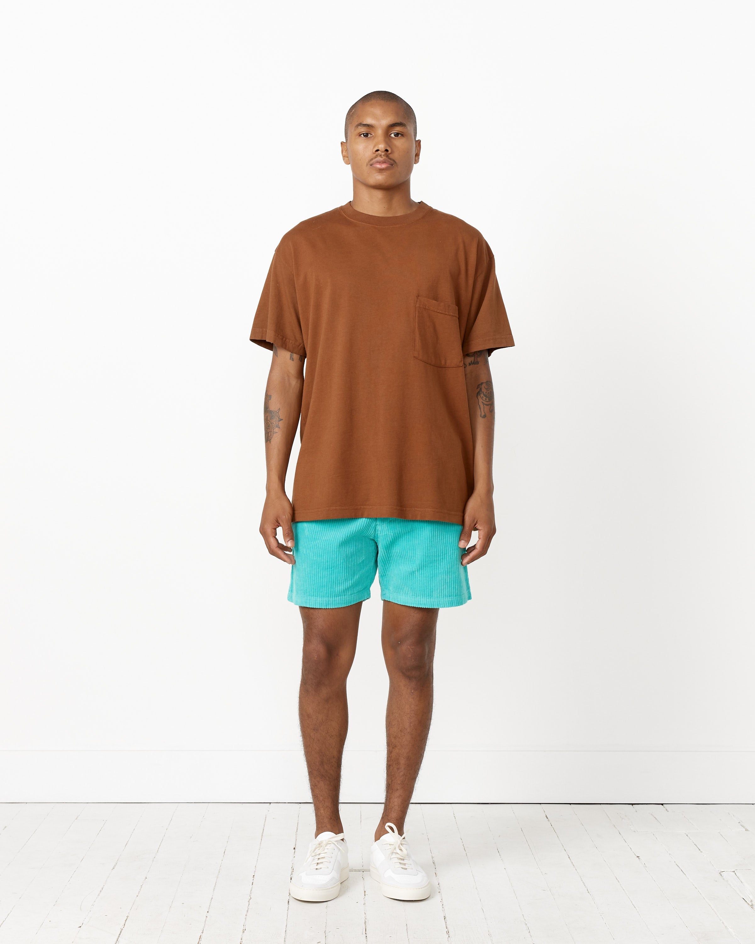 Big Pocket Tee in Pier Brown