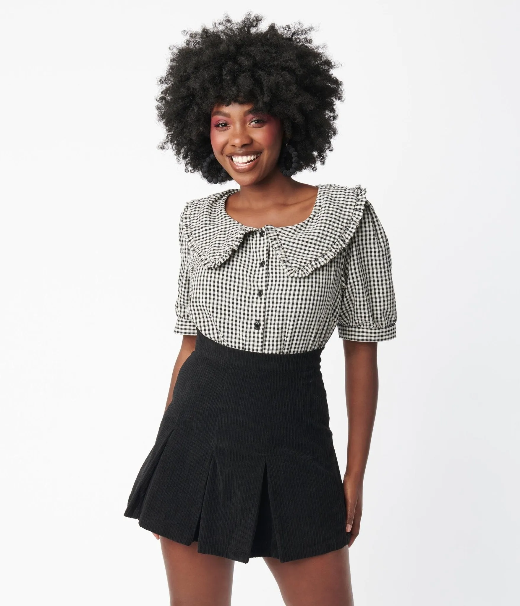 Black & Ivory Gingham Tallulah Blouse