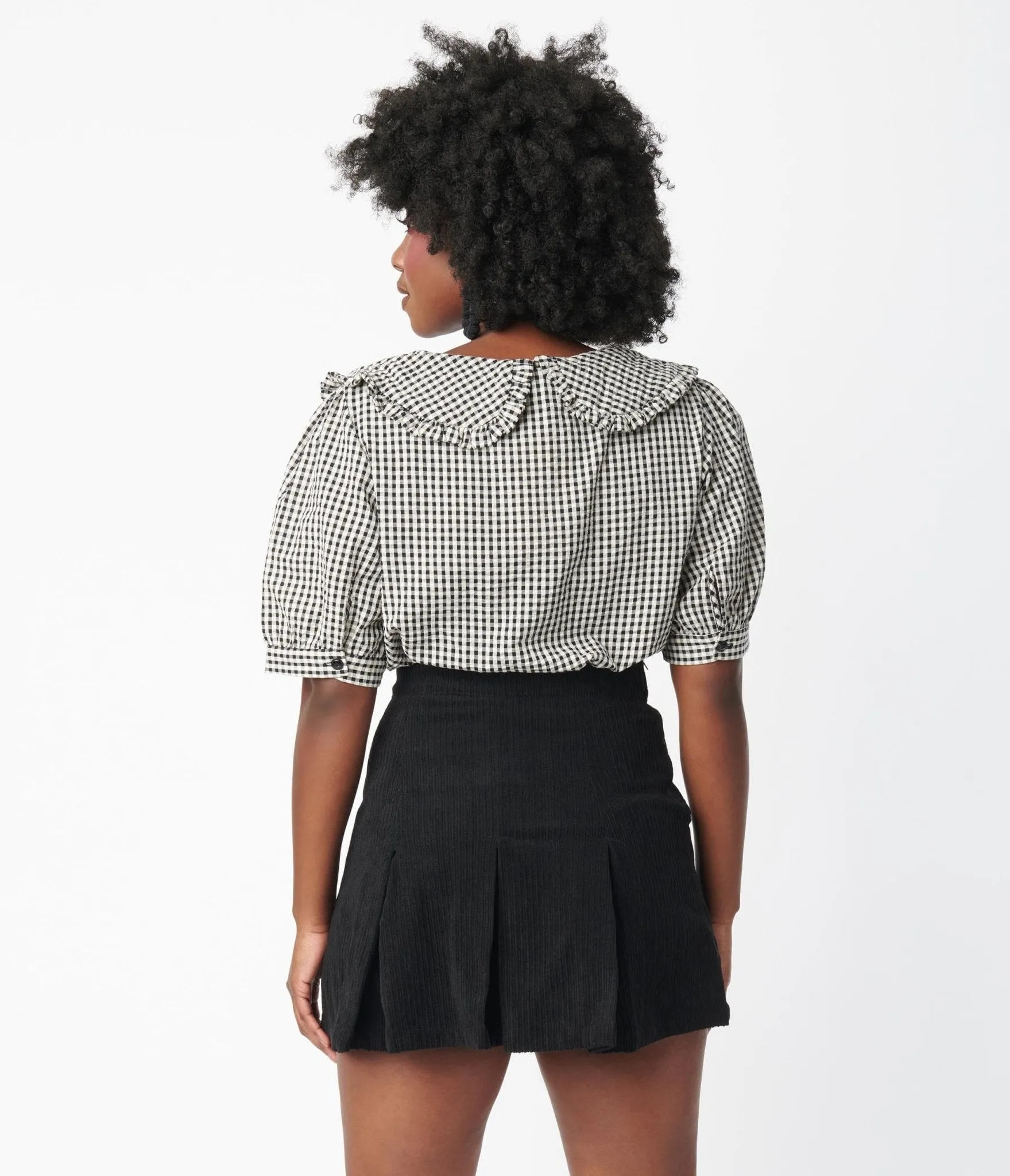 Black & Ivory Gingham Tallulah Blouse