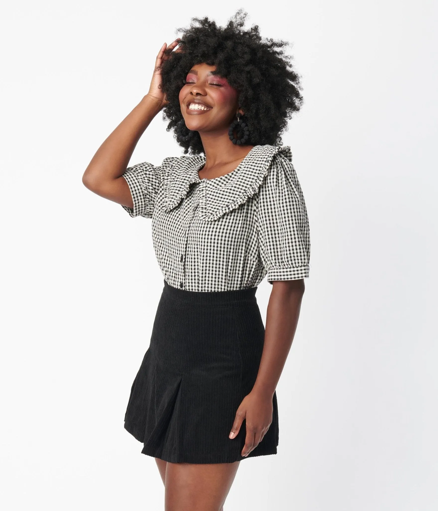 Black & Ivory Gingham Tallulah Blouse