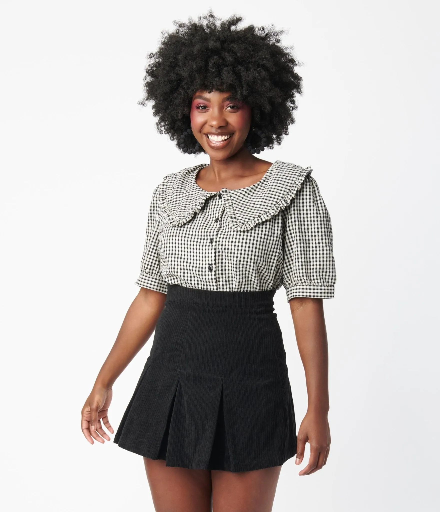 Black & Ivory Gingham Tallulah Blouse