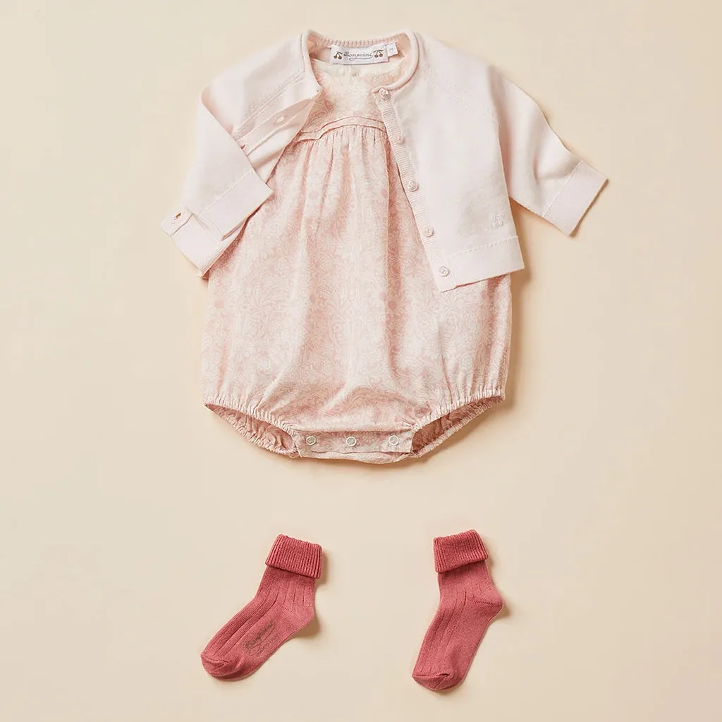 Bonpoint Baby Florentina Romper Pale Pink