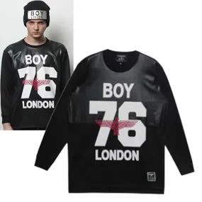 BOY LONDON  |Unisex Studded Street Style U-Neck Long Sleeves Cotton