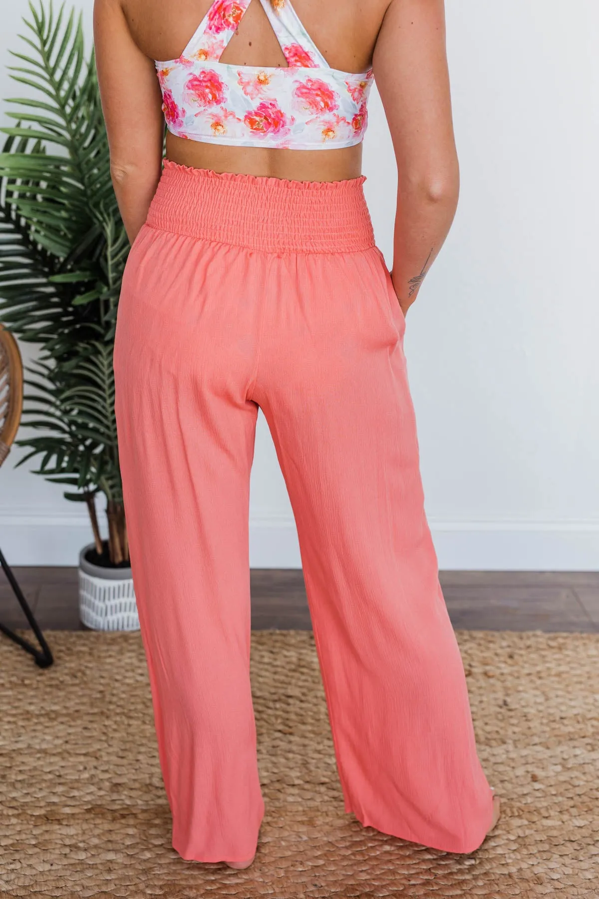 Brand New Me Wide Leg Pants- Coral