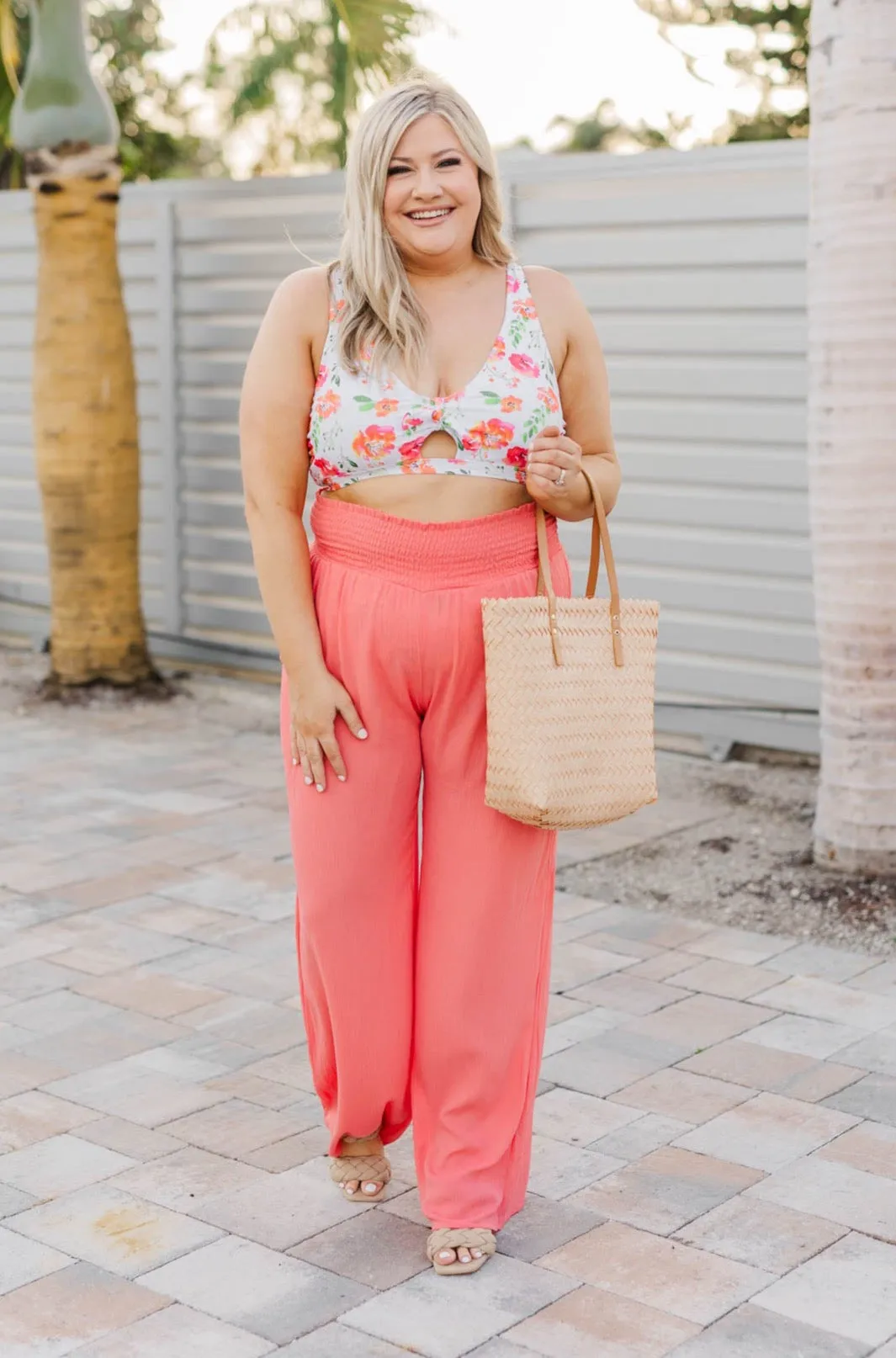 Brand New Me Wide Leg Pants- Coral