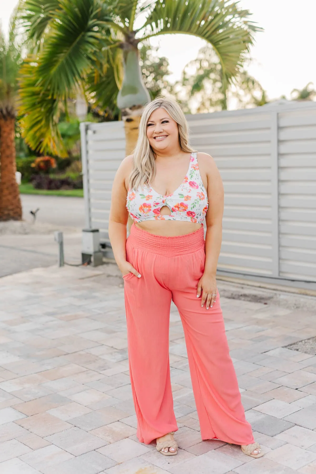 Brand New Me Wide Leg Pants- Coral