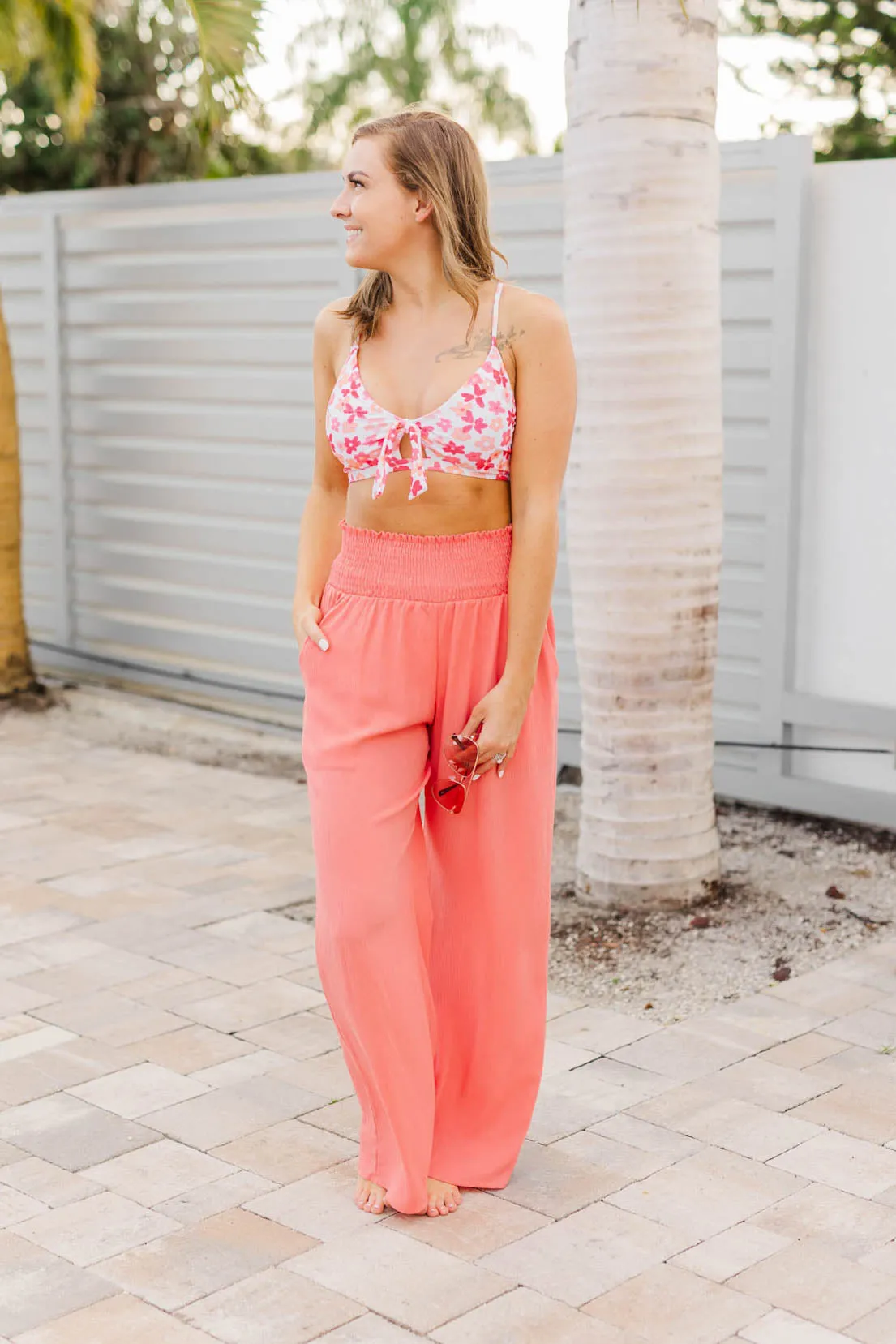 Brand New Me Wide Leg Pants- Coral