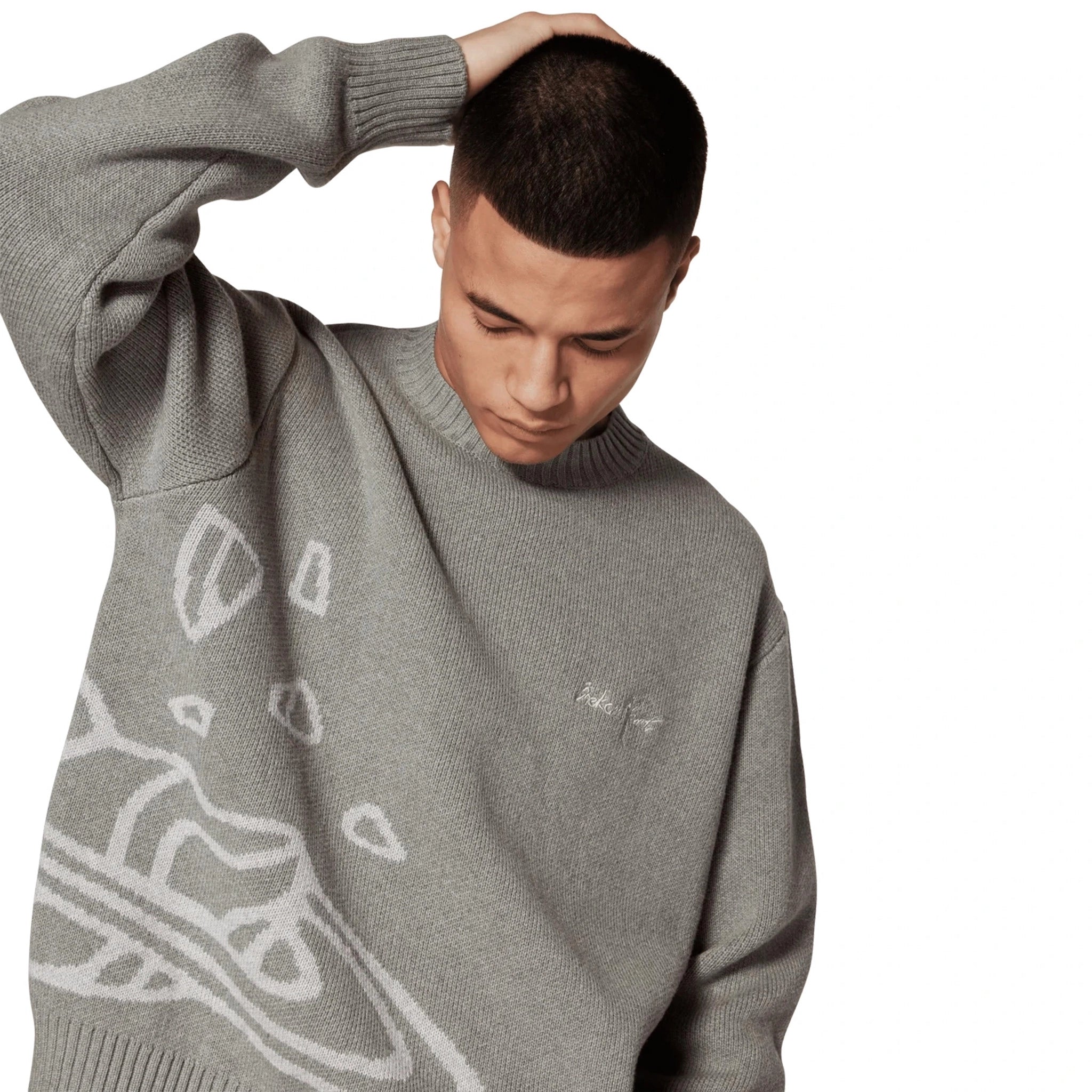 Broken Planet Heather Grey Planet Knit Sweatshirt