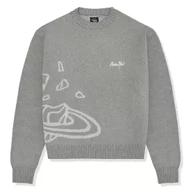 Broken Planet Heather Grey Planet Knit Sweatshirt