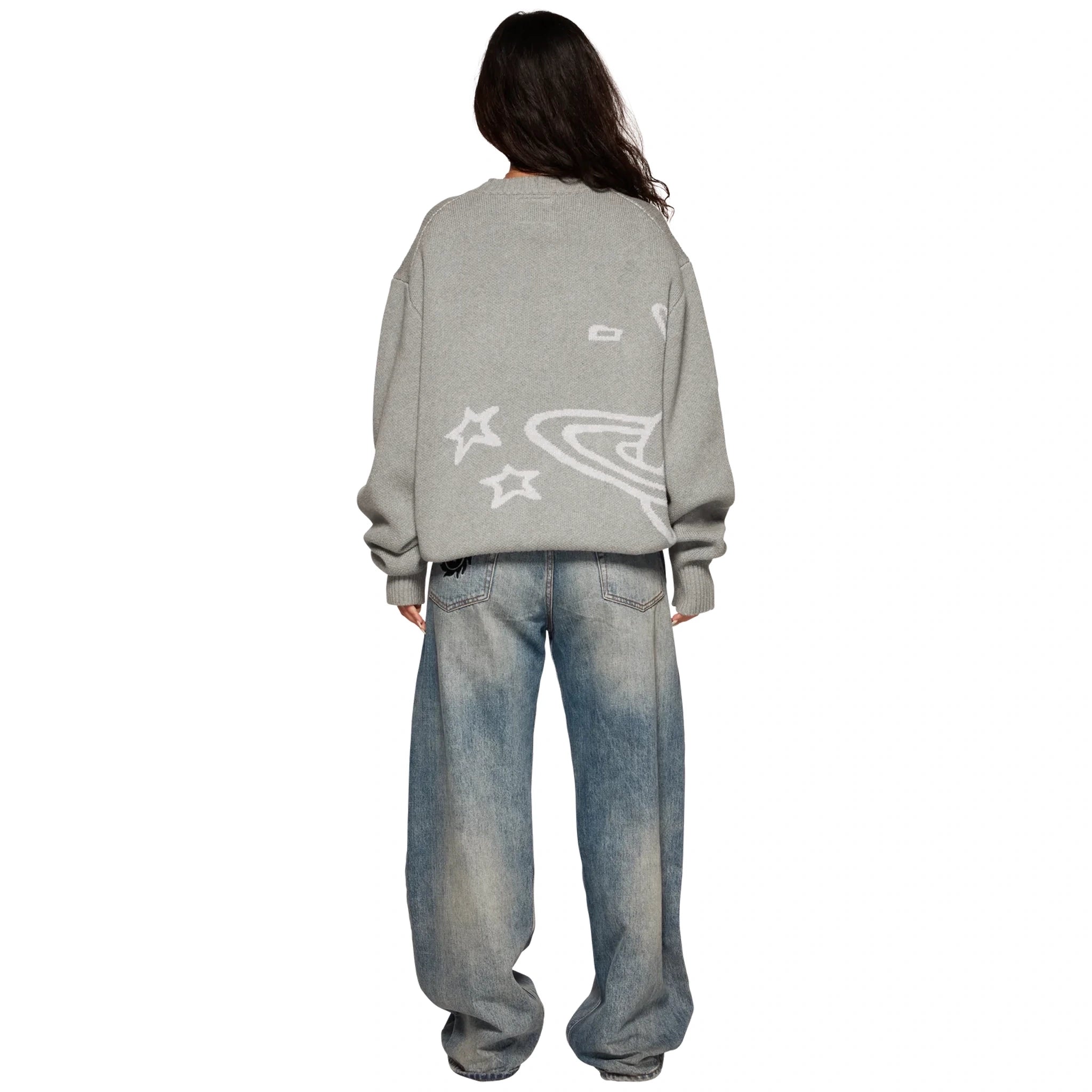 Broken Planet Heather Grey Planet Knit Sweatshirt