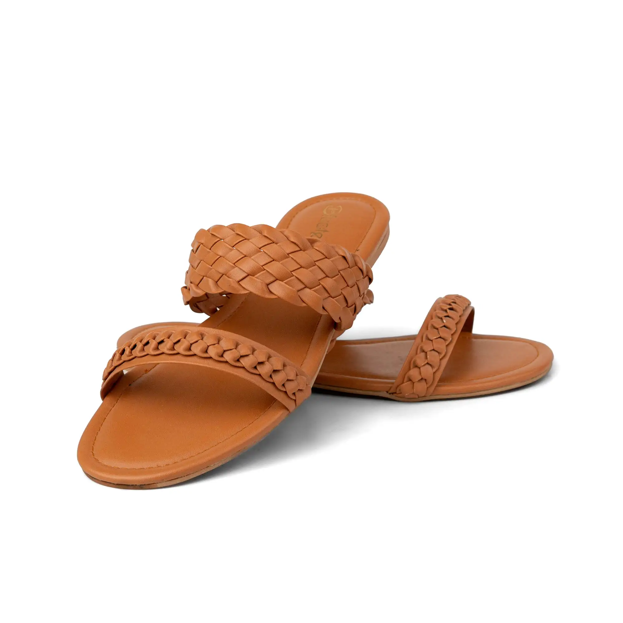 Brown Multi Braids Slides