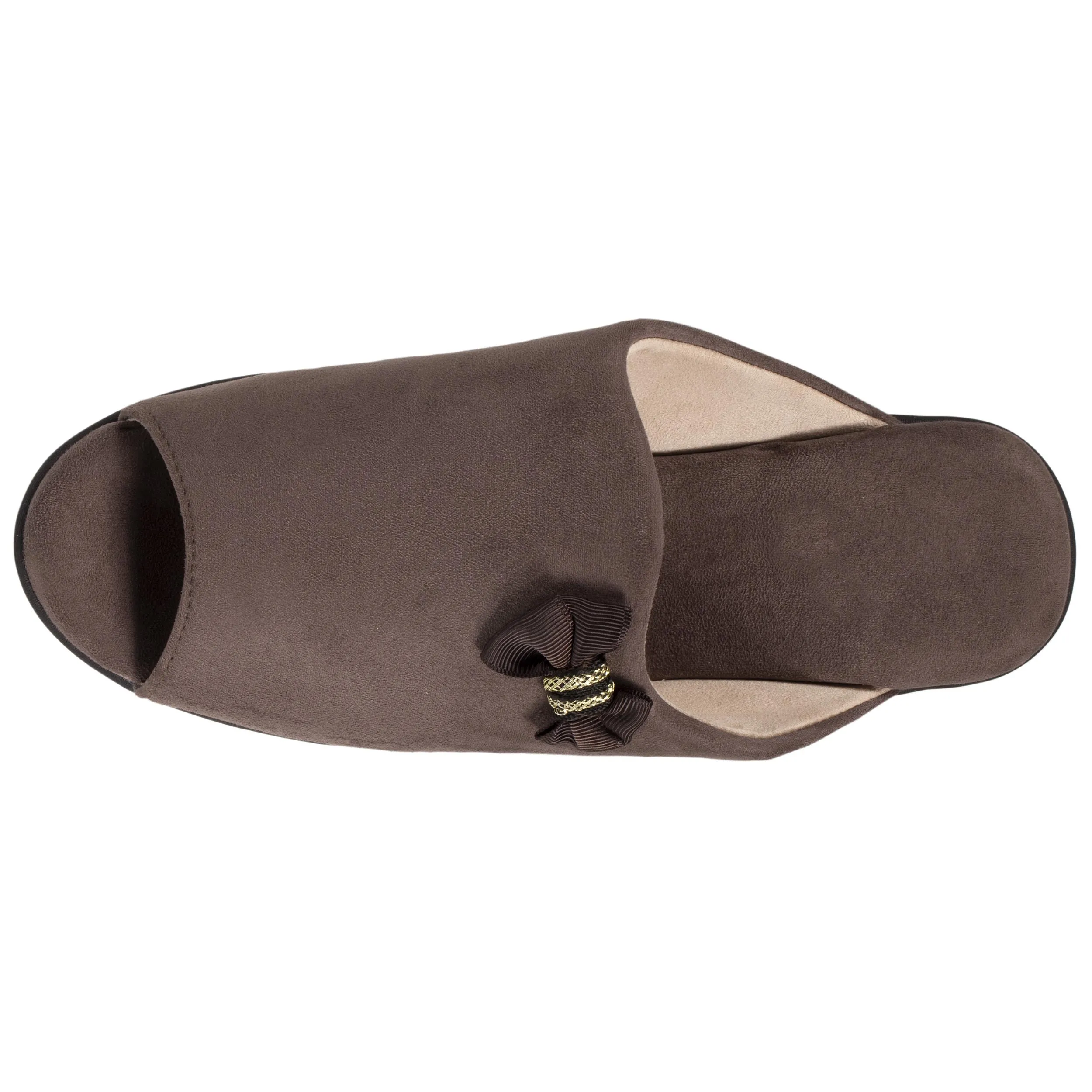 Chaussons sandales Femme Taupe Talon