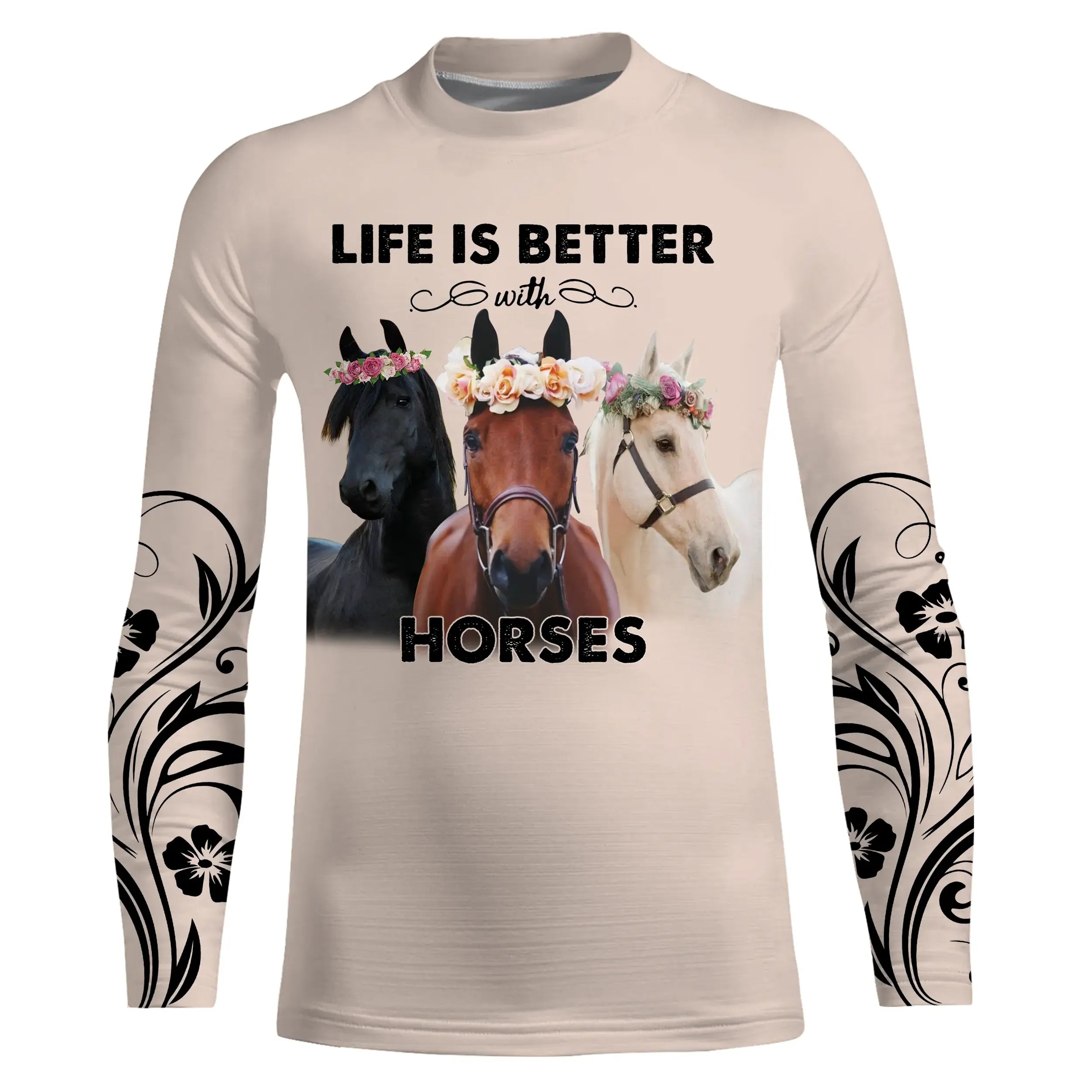 Chiptshirts T-shirt La Vie Est Meilleure Avec Les Chevaux, Equitation - CTS18062216