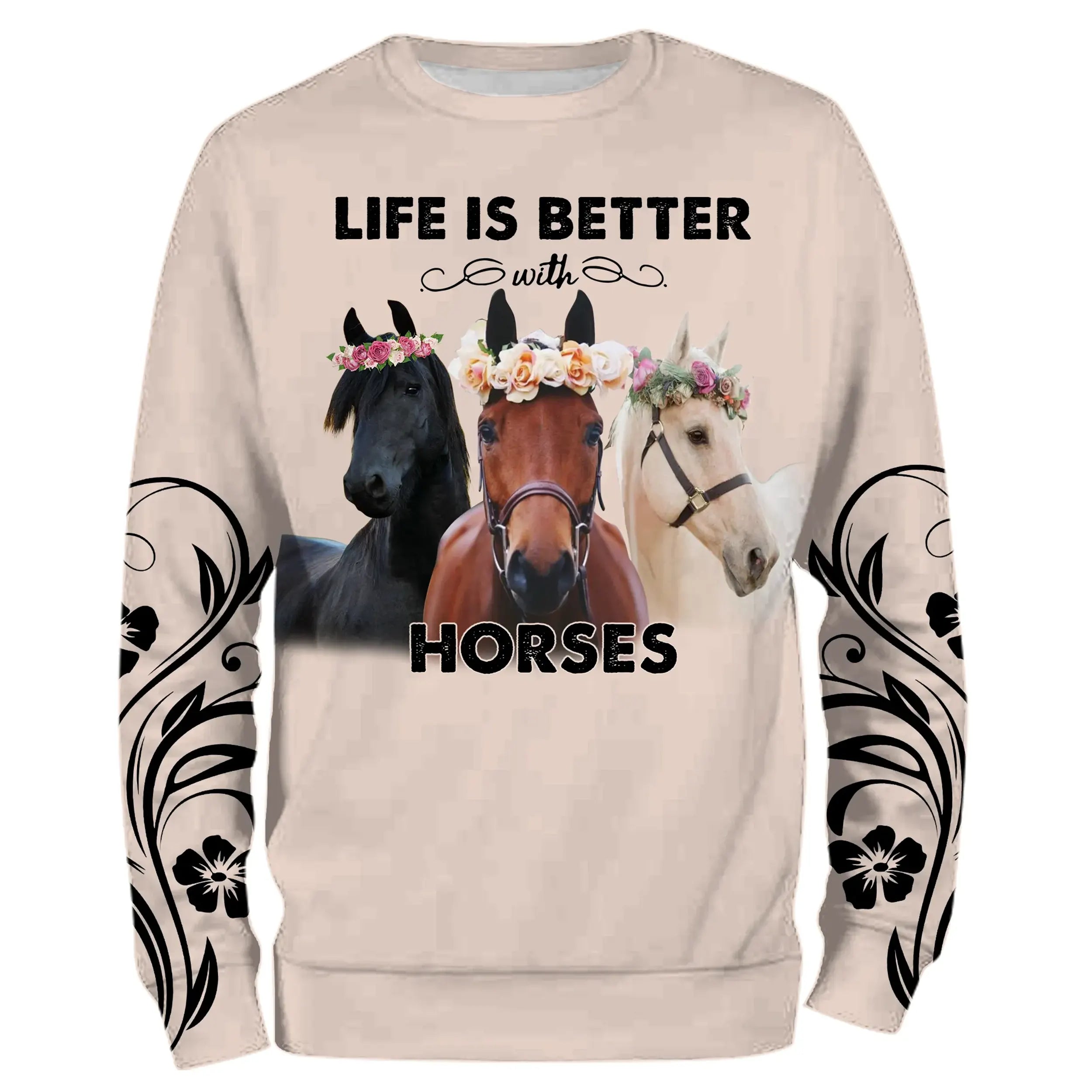 Chiptshirts T-shirt La Vie Est Meilleure Avec Les Chevaux, Equitation - CTS18062216