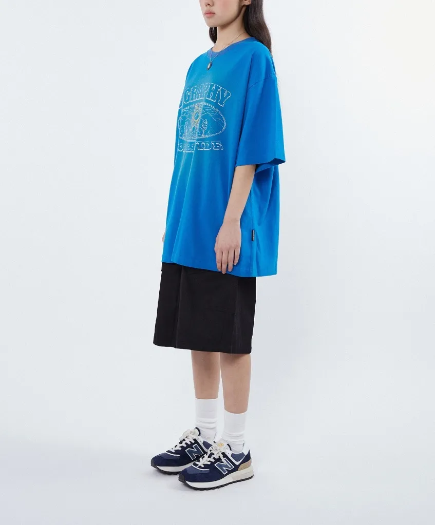 Code graphy  |Unisex Street Style Cotton Short Sleeves Oversized Logo