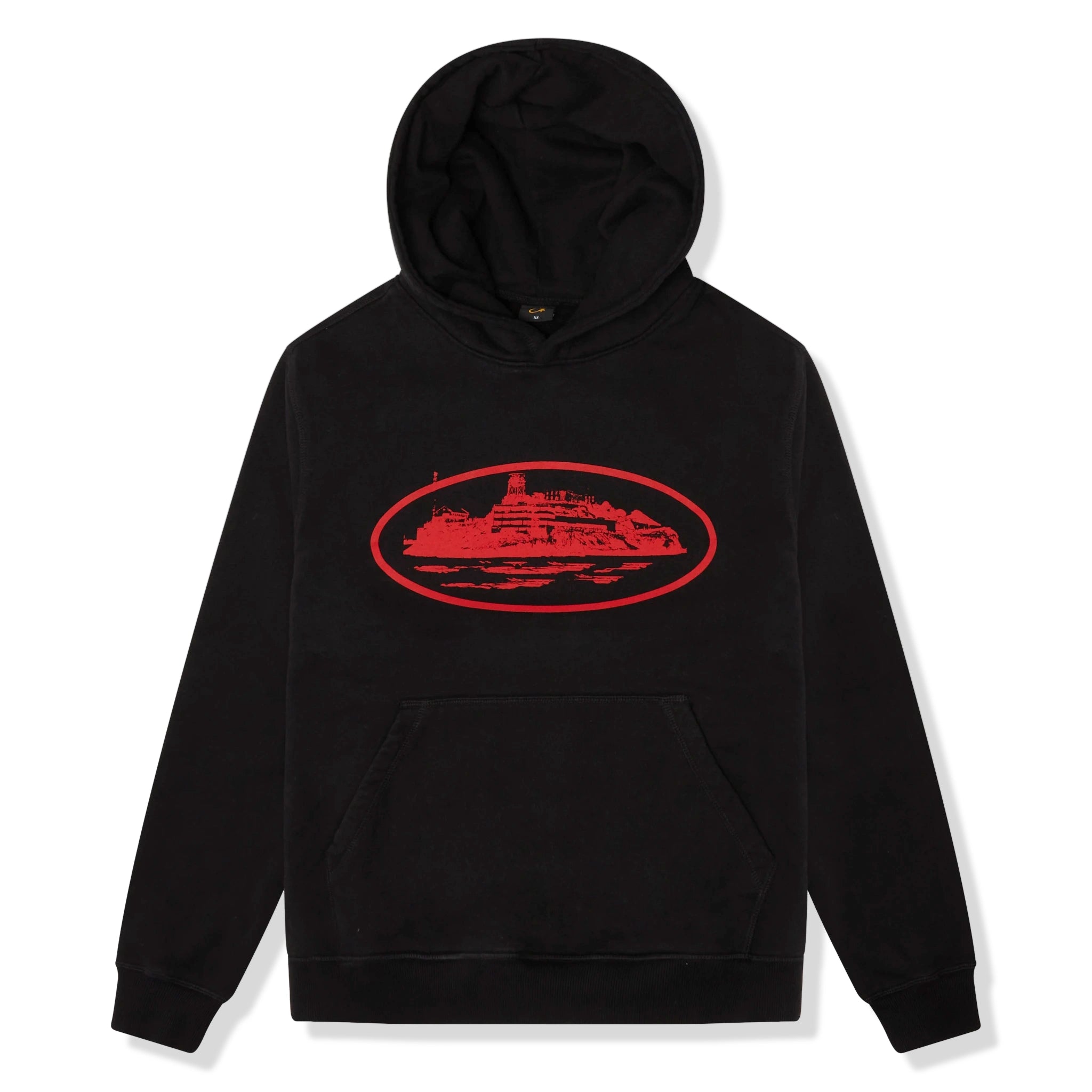 Corteiz Alcatraz V2 Black Red Hoodie