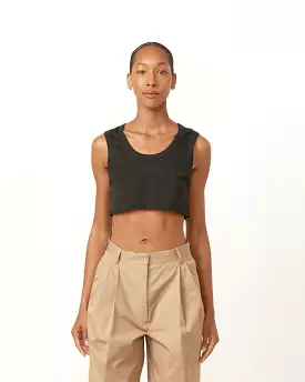 Cropped Tank Top in Black