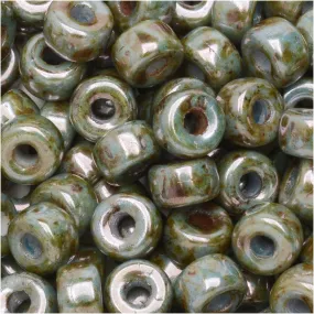 Czech Glass Matubo, 2/0 Seed Bead, Chalk Lazure Blue (20 Gram Tube)