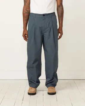 Deep Tuck Pant in Teal Blue