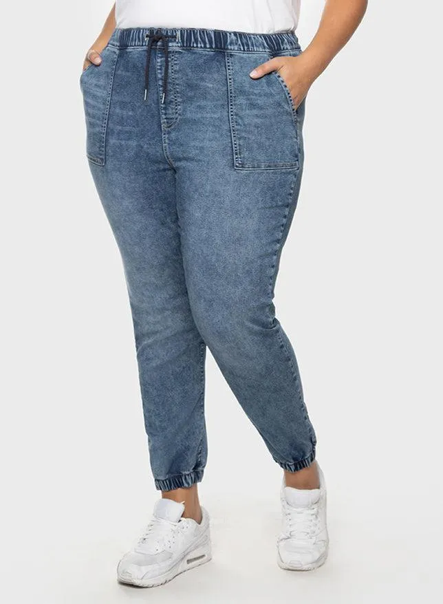 Dex Plus High Waist Jegging Jogger in Vintage Shade Blue