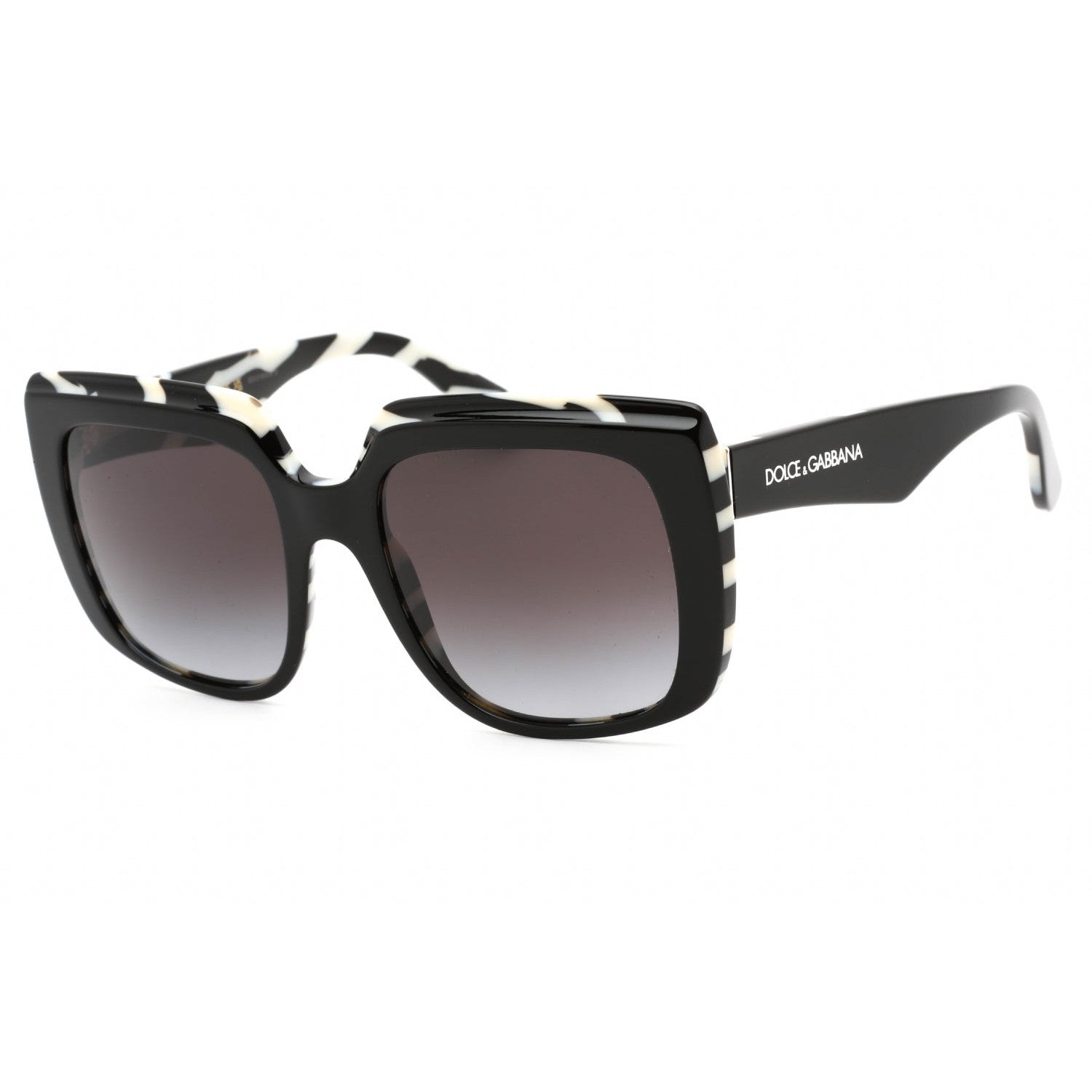 Dolce & Gabbana 0DG4414 Sunglasses Top Black On Zebra / Grey Gradient Women's