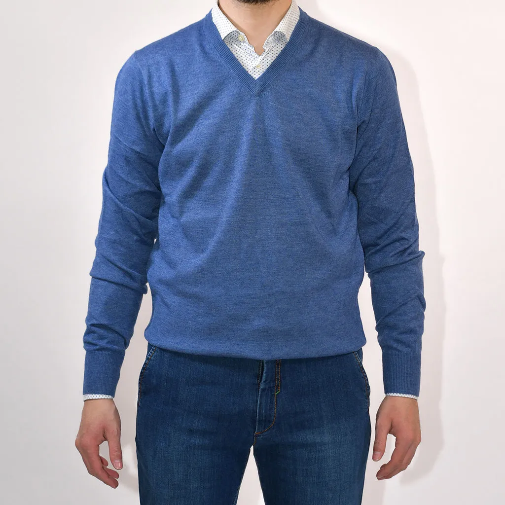 Ghiacciozero Maglia Scollo a V in Misto Lana e Cashmere Uomo HG3702A