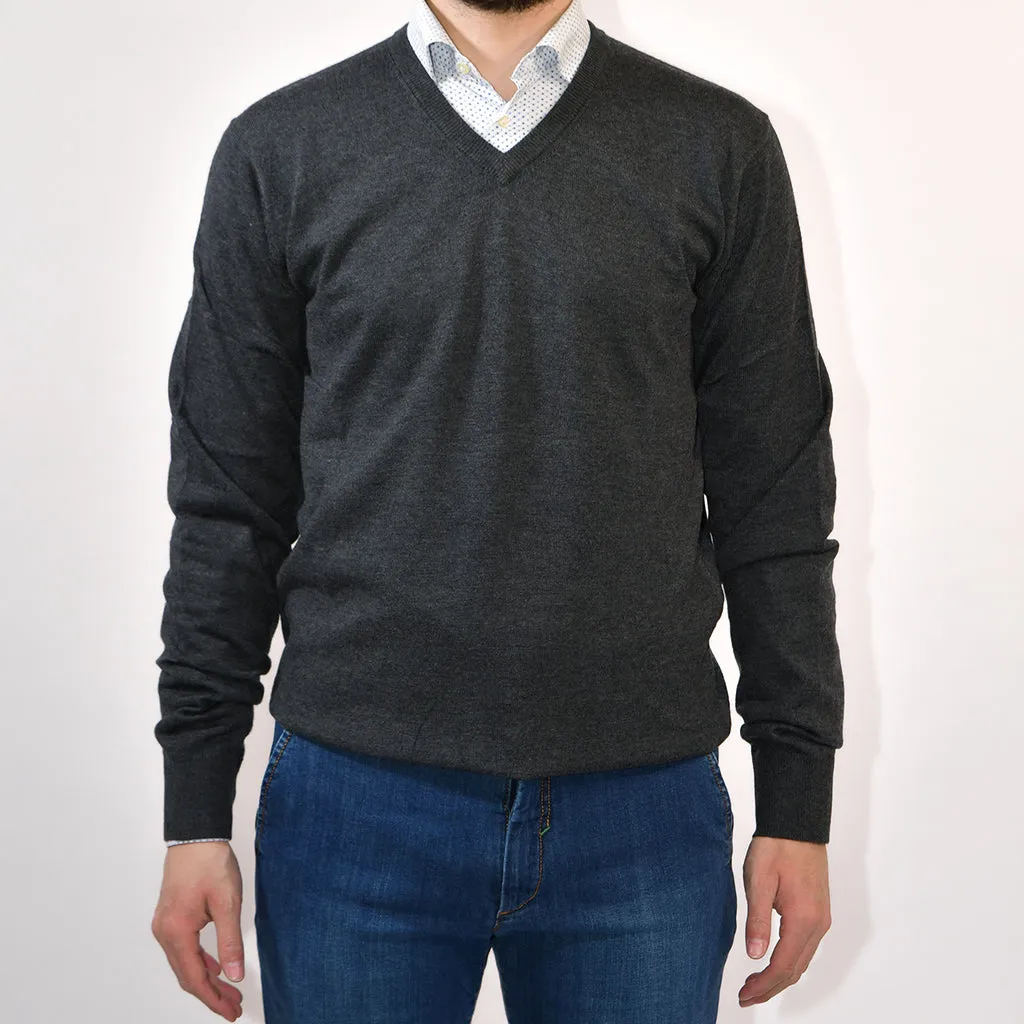 Ghiacciozero Maglia Scollo a V in Misto Lana e Cashmere Uomo HG3702A