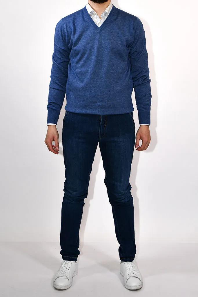 Ghiacciozero Maglia Scollo a V in Misto Lana e Cashmere Uomo HG3702A