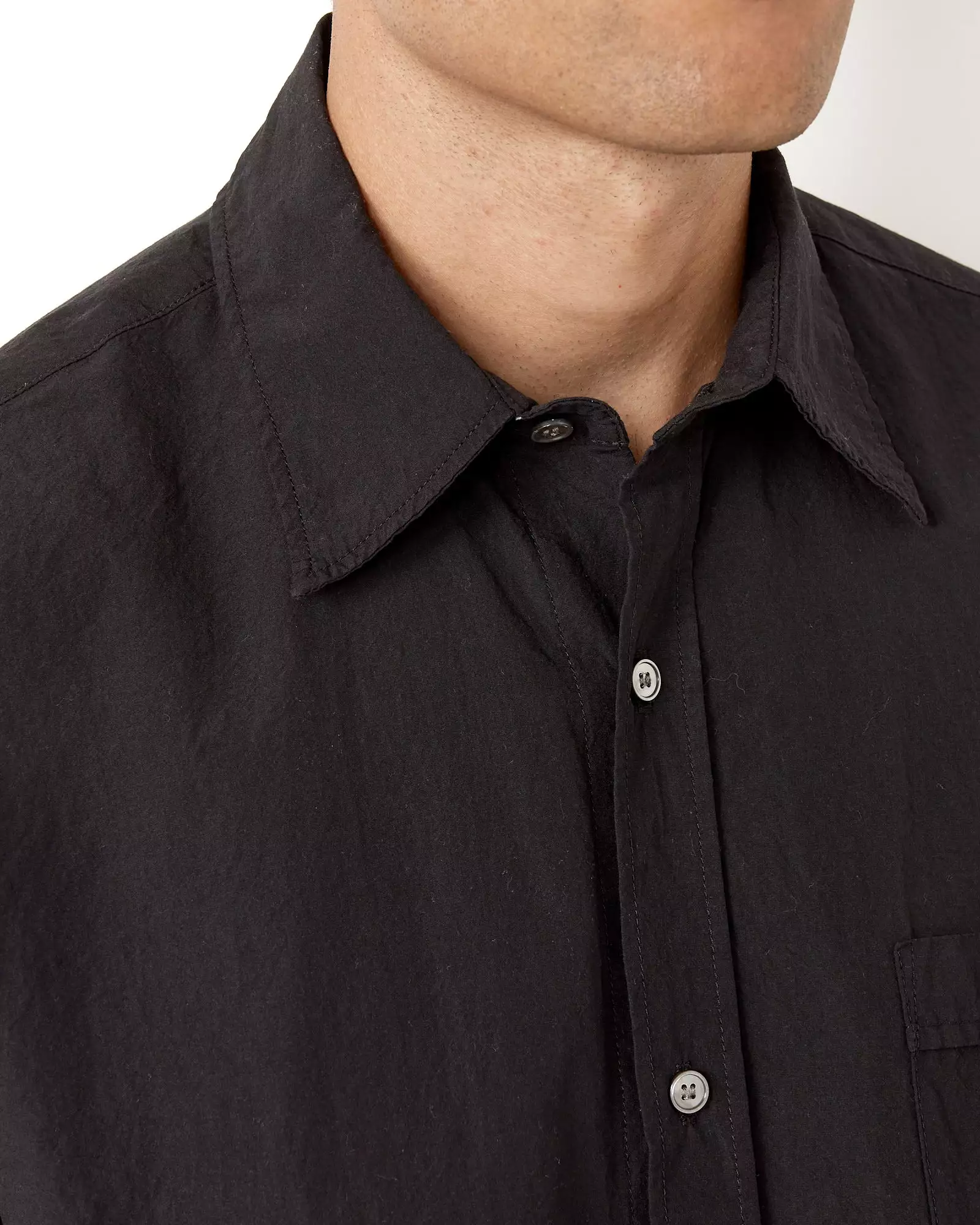 Gio Shirt in Crushed Cotton Black