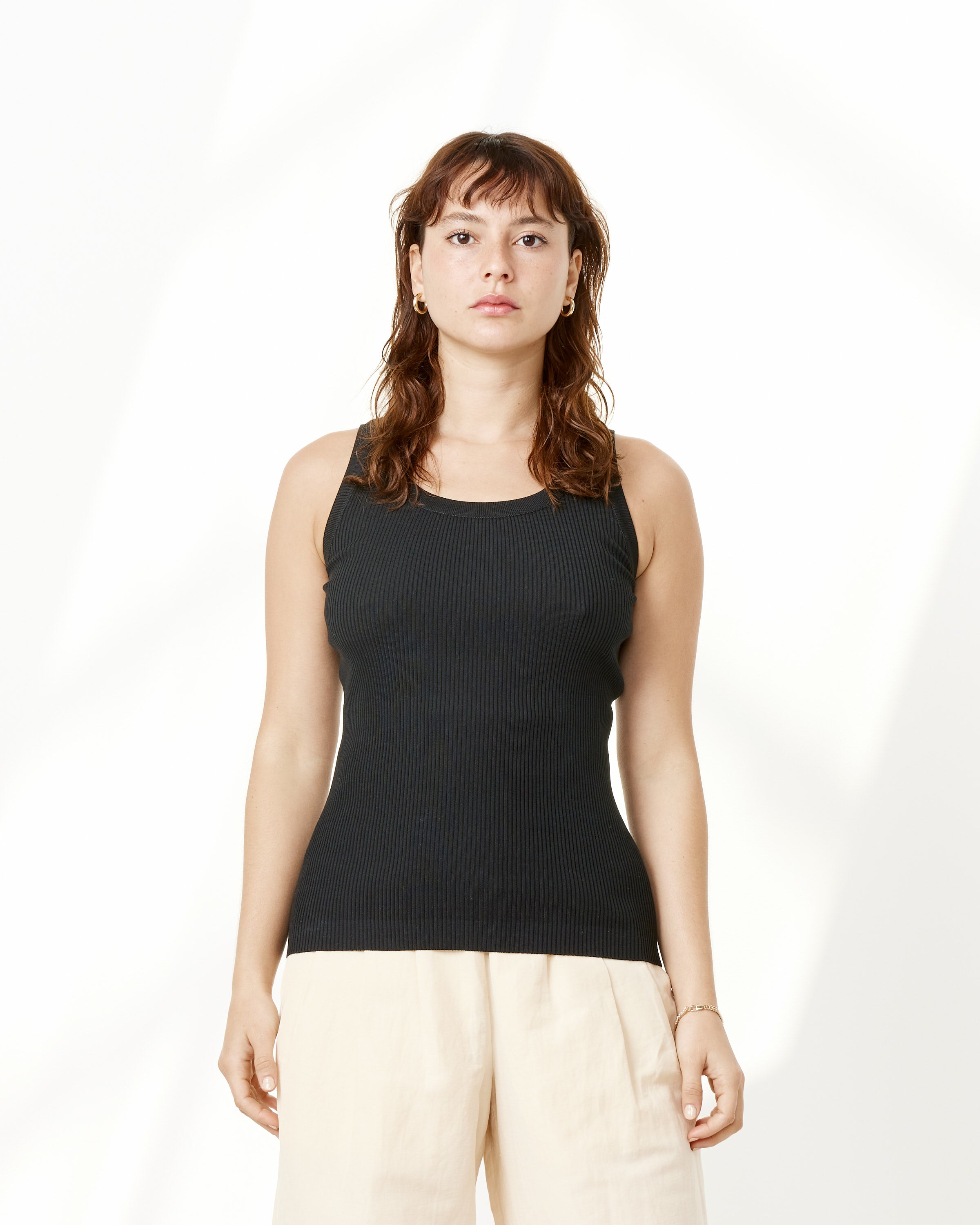 Giza High Gauge Rib Tank in Black