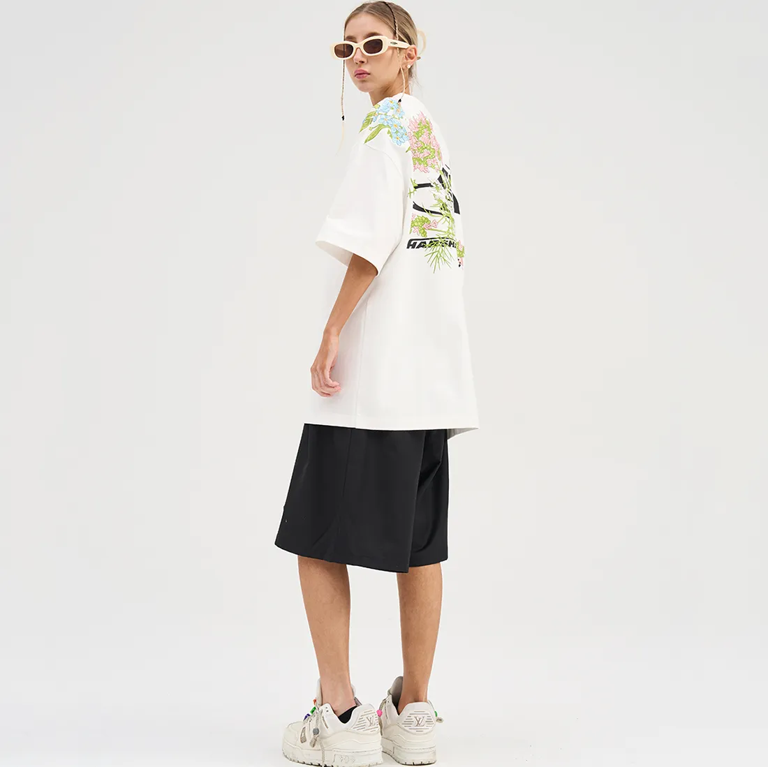 HARSH AND CRUEL  |Flower Patterns Unisex Street Style Cotton Short Sleeves