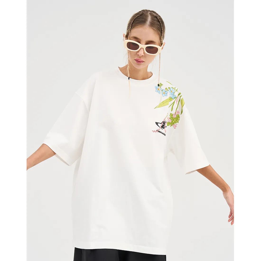 HARSH AND CRUEL  |Flower Patterns Unisex Street Style Cotton Short Sleeves