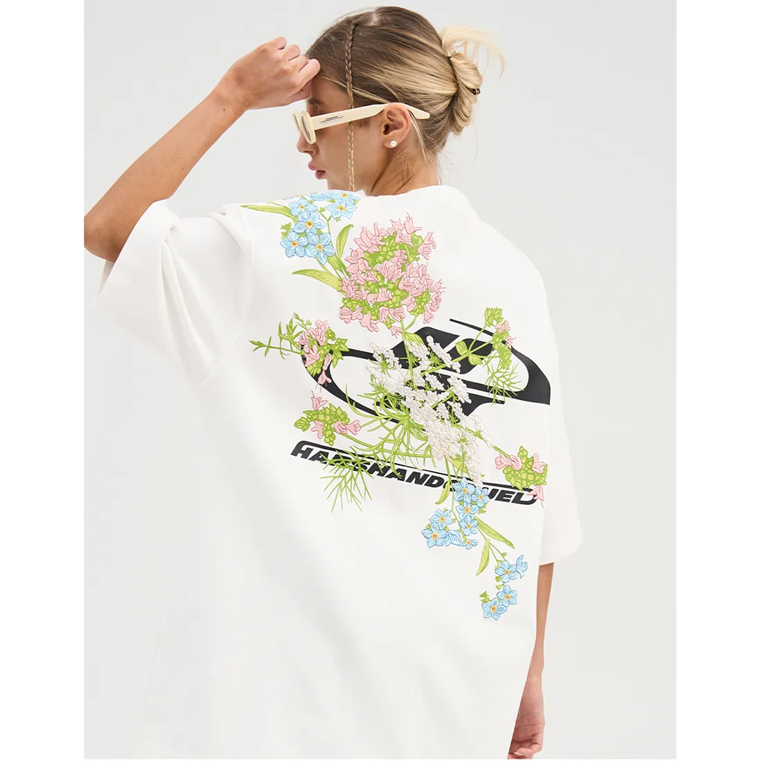 HARSH AND CRUEL  |Flower Patterns Unisex Street Style Cotton Short Sleeves