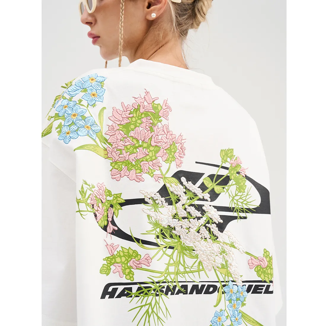 HARSH AND CRUEL  |Flower Patterns Unisex Street Style Cotton Short Sleeves