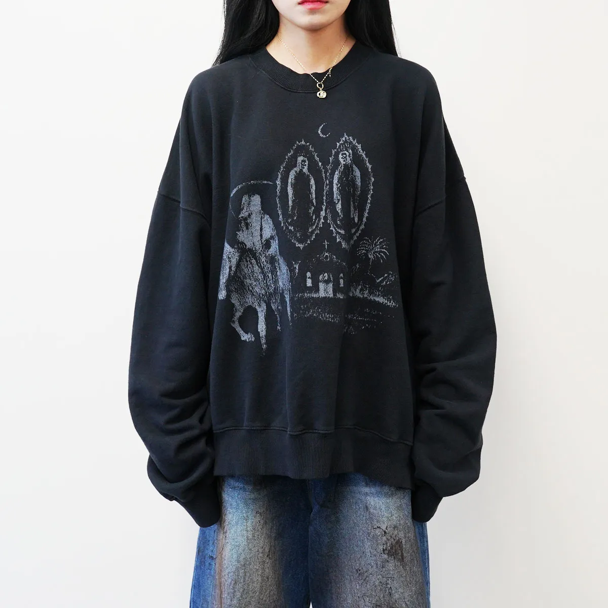 IONSEOUL  |Unisex Street Style Oversized Logo Sweatshirts